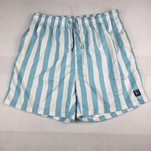 Endless Summer Swim Trunk Mens Size XXL Blue White Striped Bottoms‎